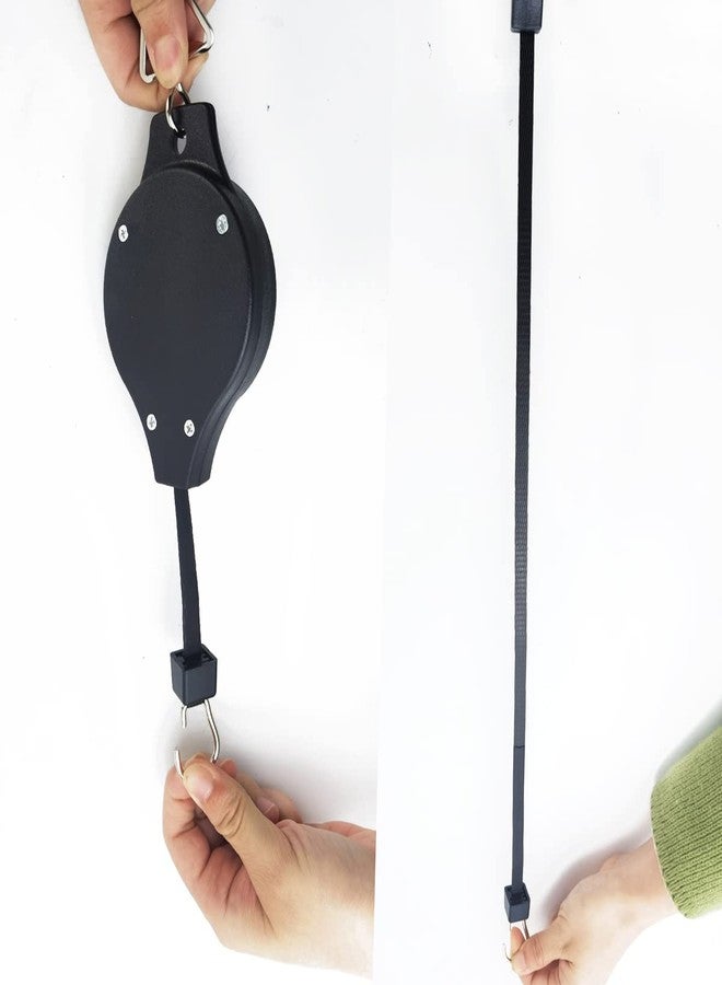 TIHOOD 4PCS Retractable Plant Pulley Hanging Basket Hooks with Ceiling Hooks, Adjustable Rope Clip Hanger for Garden Hanging Basket Pots Indoor & Outdoor Use - Image 5